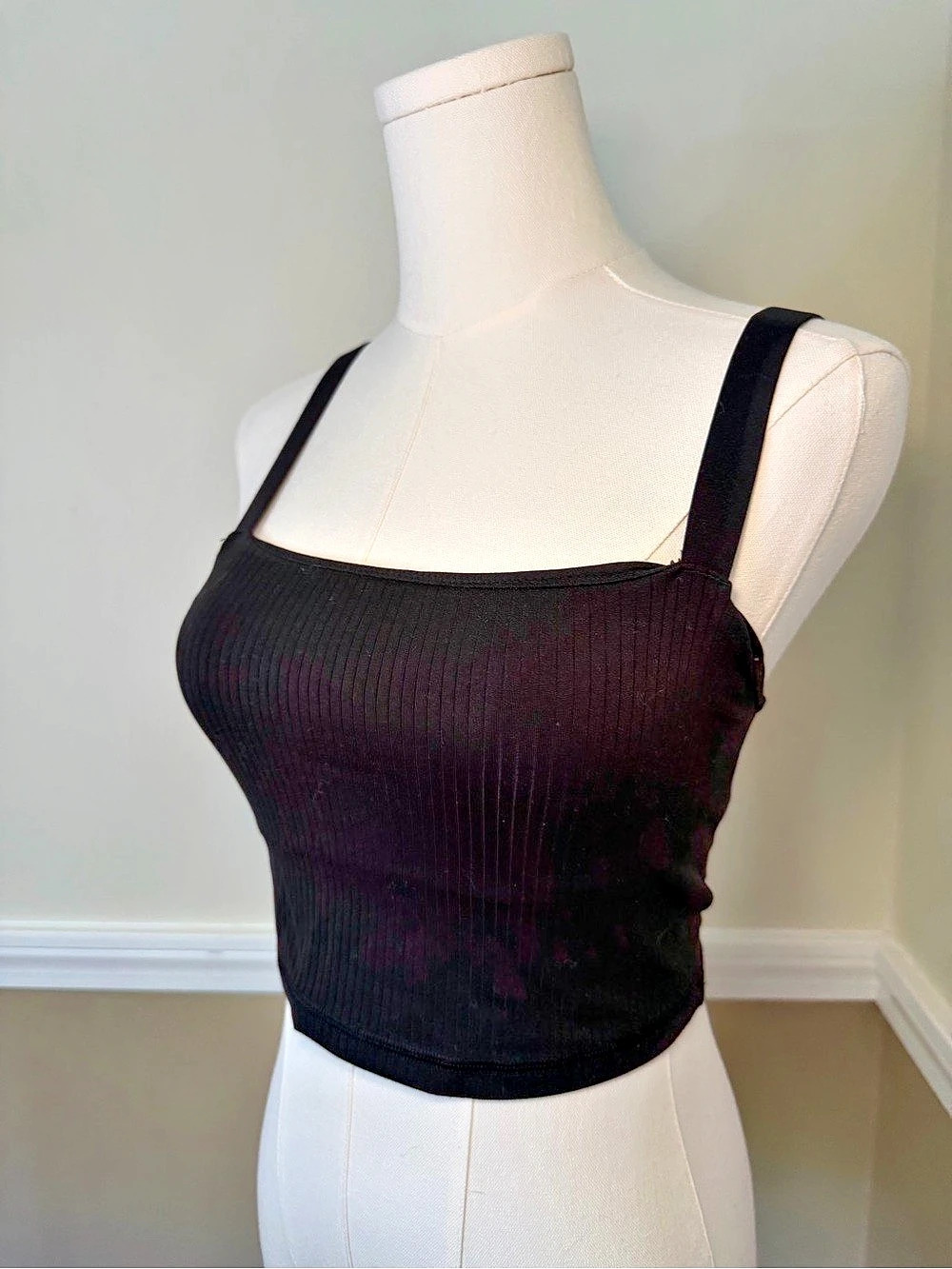 Offline by Aerie Real Me Square Neck Crop Top in Black